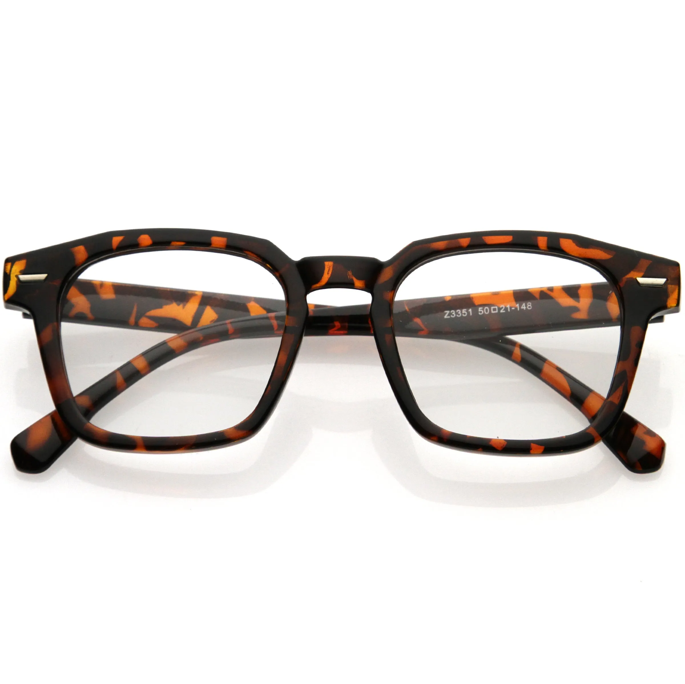 Retro Keyhole Square Horn Rimmed Blue Light Filter Glasses D084 sold by ZeroUV