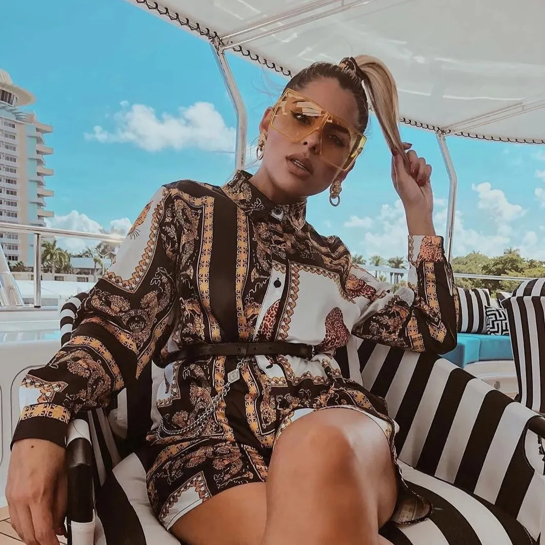 Women's Oversize Festival Color Tone Square Sunglasses C581 sold by ZeroUV product image thumbnail 2