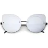 Oversize Rimless Mirrored Cat Eye Flat Lens Sunglasses A204 sold by ZeroUV