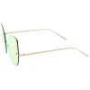 Oversize Rimless Mirrored Cat Eye Flat Lens Sunglasses A204 sold by ZeroUV