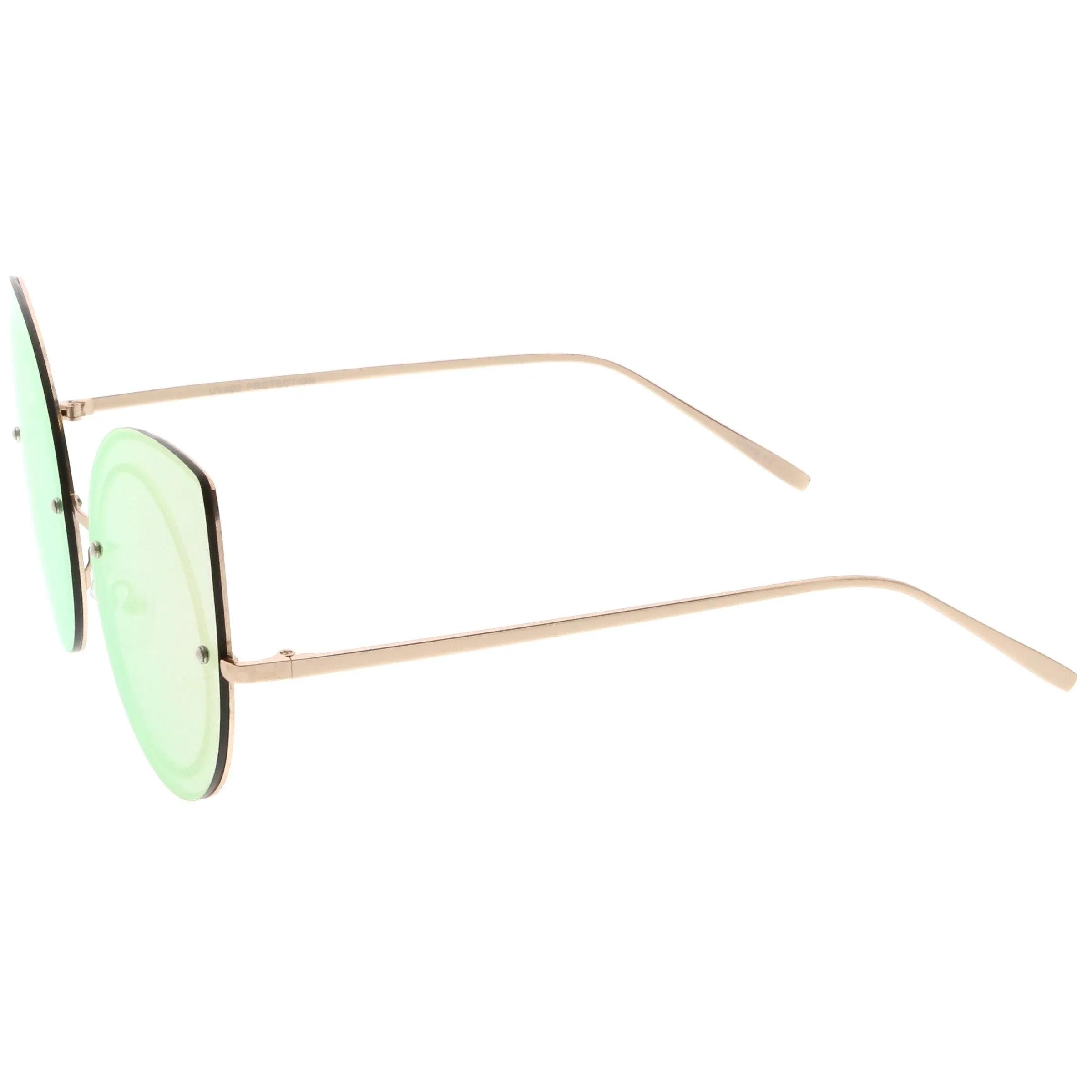 Oversize Rimless Mirrored Cat Eye Flat Lens Sunglasses A204 sold by ZeroUV product image thumbnail 5