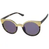 Women's Round Metallic Trim Cat Eye Sunglasses A749 sold by ZeroUV