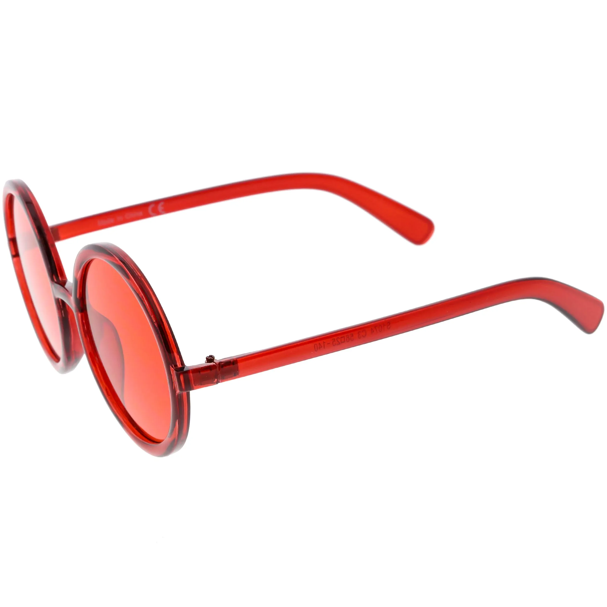 Large Retro Round Circle 1970's Fashion Sunglasses C855 sold by ZeroUV product image thumbnail 3