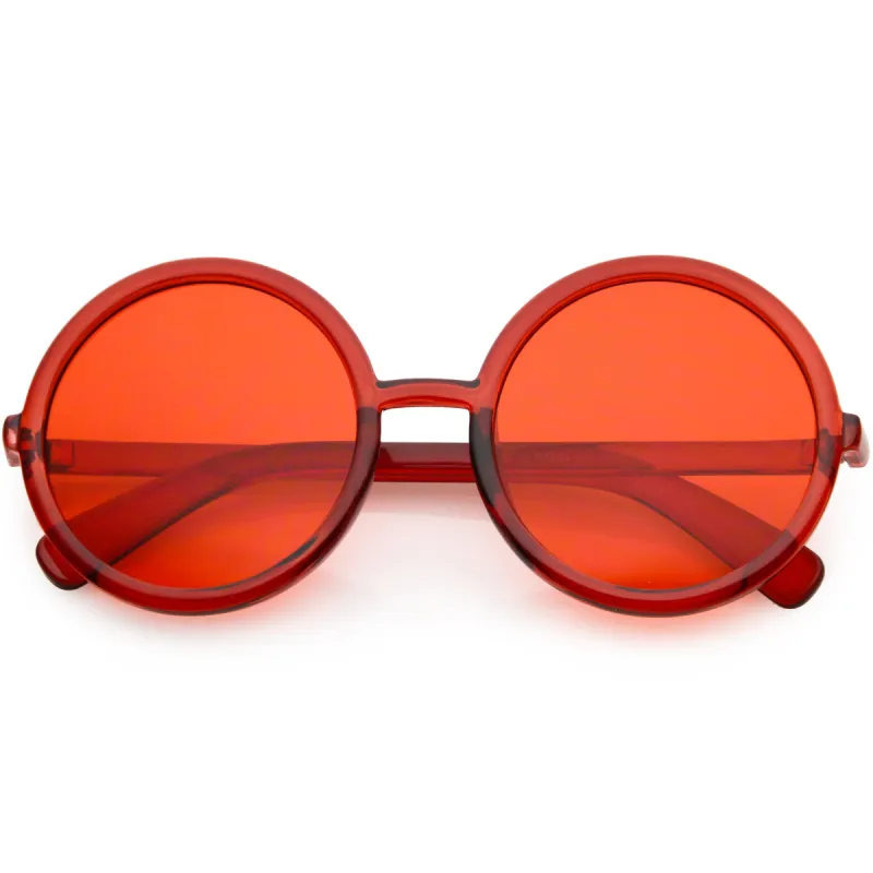 Large Retro Round Circle 1970's Fashion Sunglasses C855 sold by ZeroUV