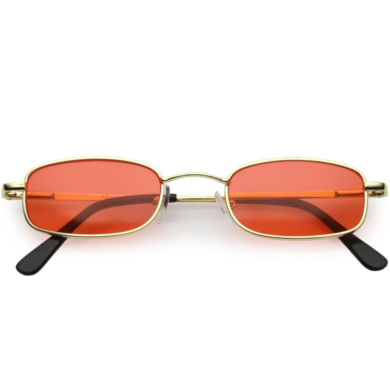 Retro 1990's Small Rectangle Color Tone Metal Sunglasses C708 sold by ZeroUV