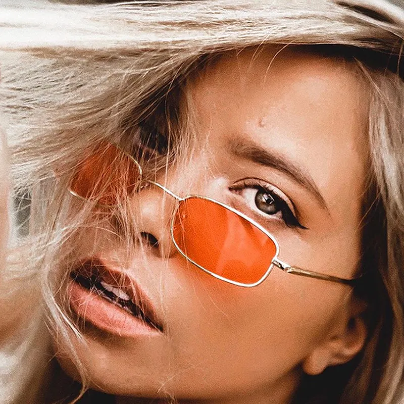 Retro 1990's Small Rectangle Color Tone Metal Sunglasses C708 sold by ZeroUV product image thumbnail 2