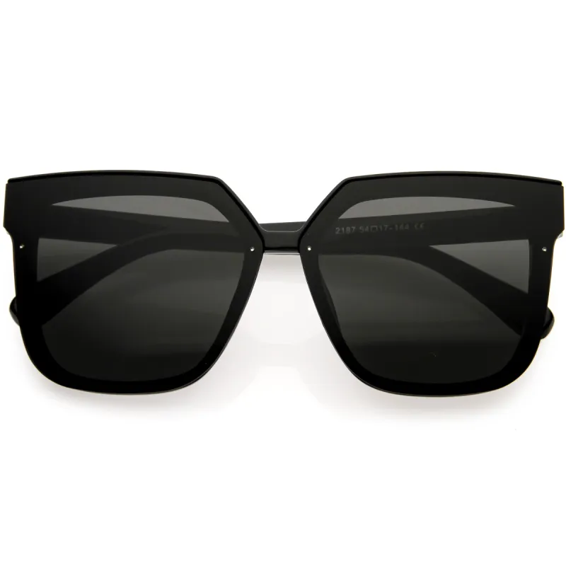 Quilted Textured Arms Neutral Colored Lens Square Sunglasses D115 sold by ZeroUV