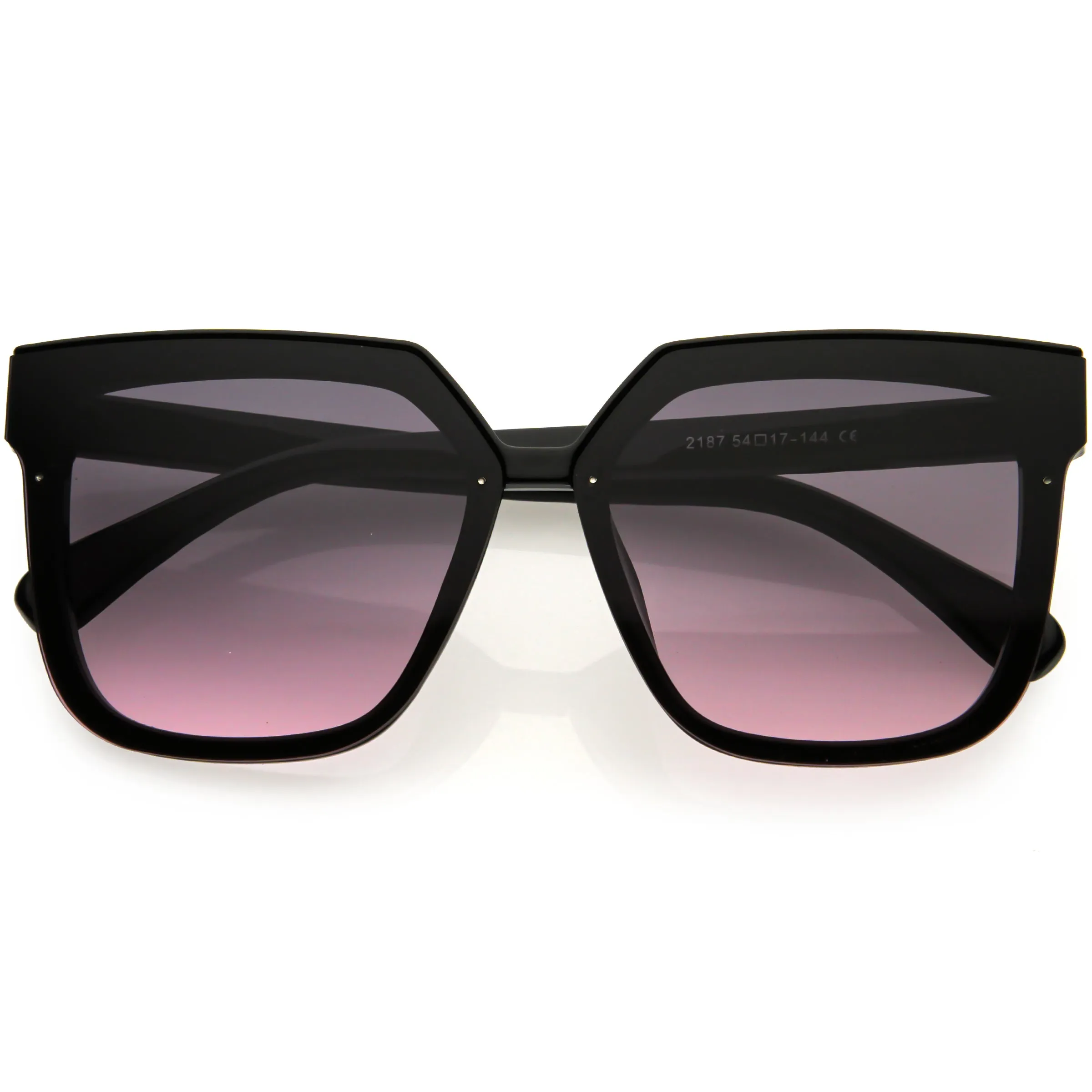 Quilted Textured Arms Neutral Colored Lens Square Sunglasses D115 sold by ZeroUV product image thumbnail 4