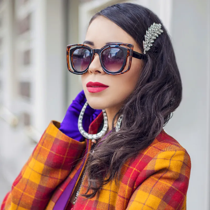 Unique Double Frame Square Women's Fashion Sunglasses sold by ZeroUV