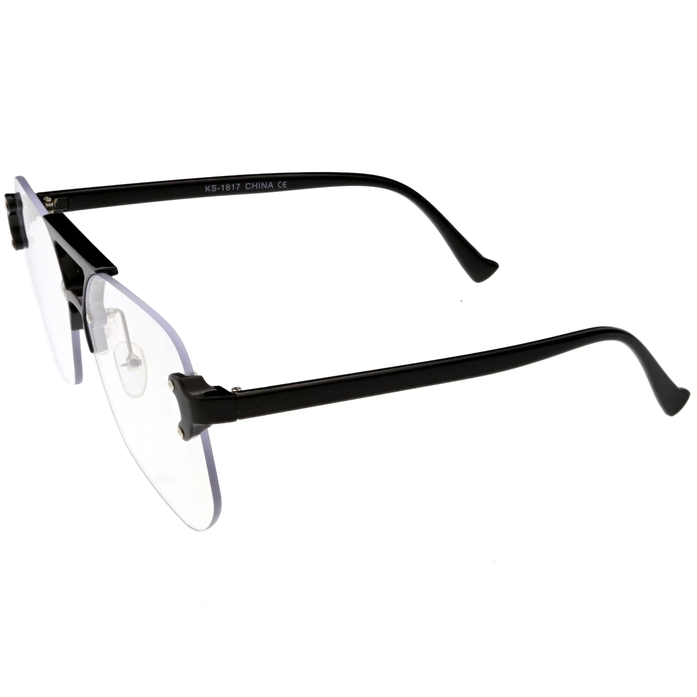 Retro Oversize Rimless Color Tone Flat Top Sunglasses C479 sold by ZeroUV product image thumbnail 5