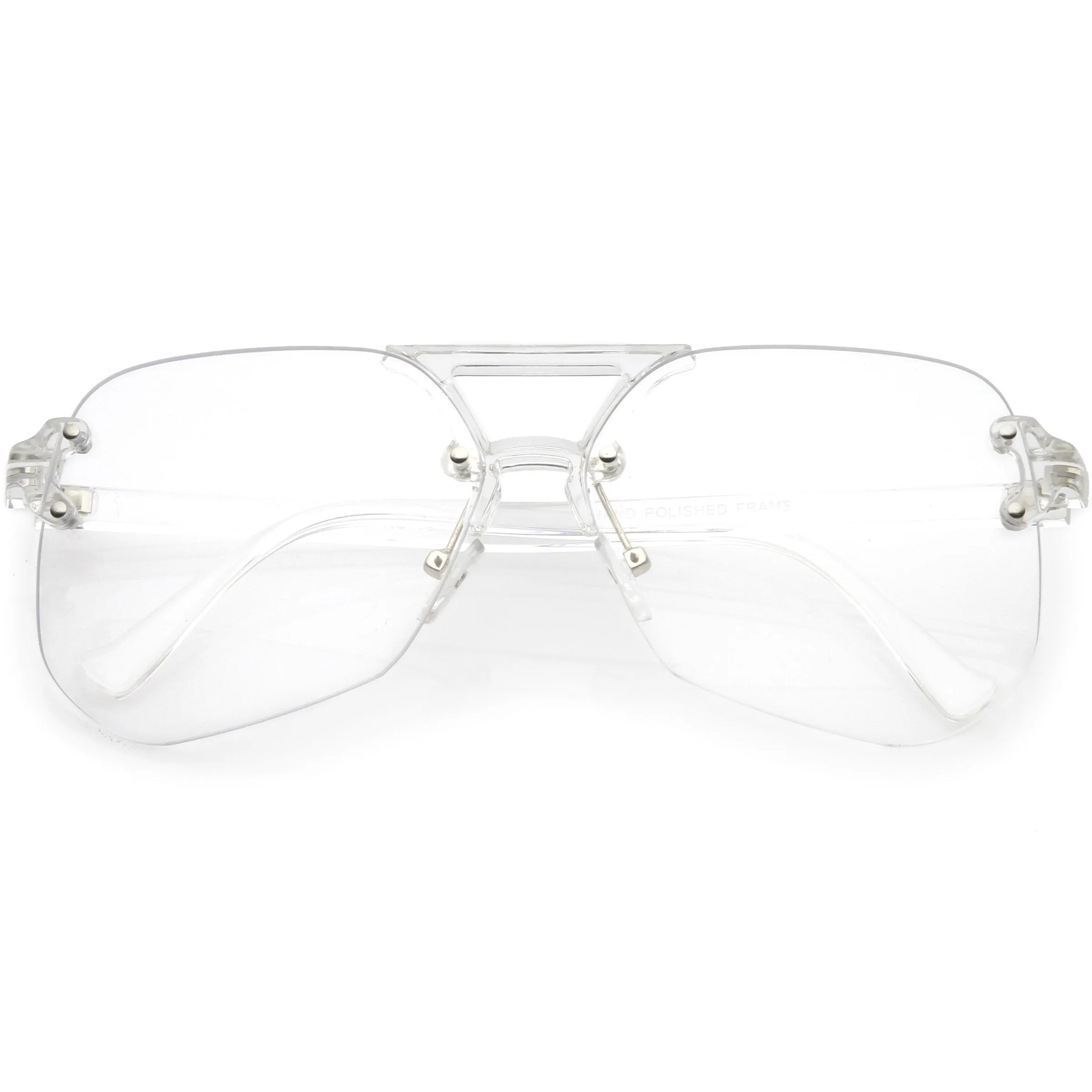 Retro Oversize Rimless Color Tone Flat Top Sunglasses C479 sold by ZeroUV product image thumbnail 4