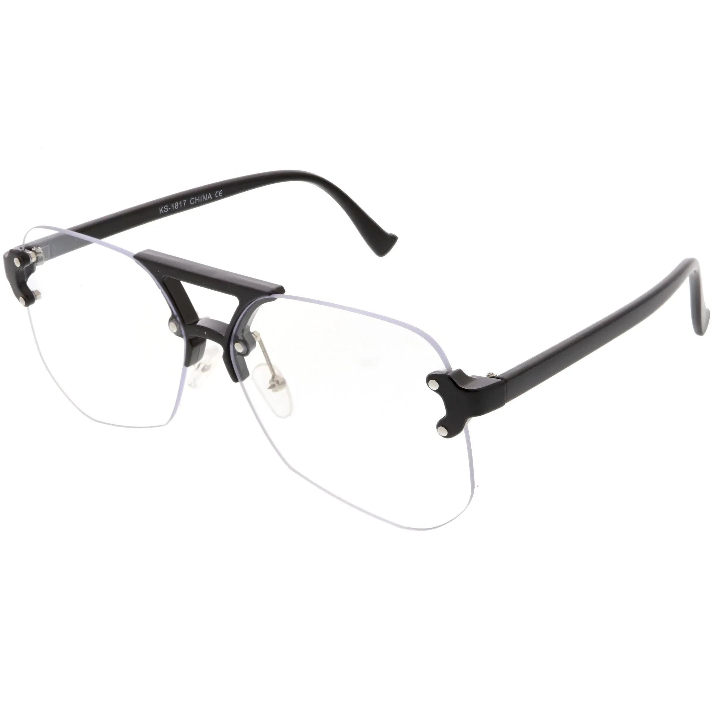 Retro Oversize Rimless Color Tone Flat Top Sunglasses C479 sold by ZeroUV product image thumbnail 3