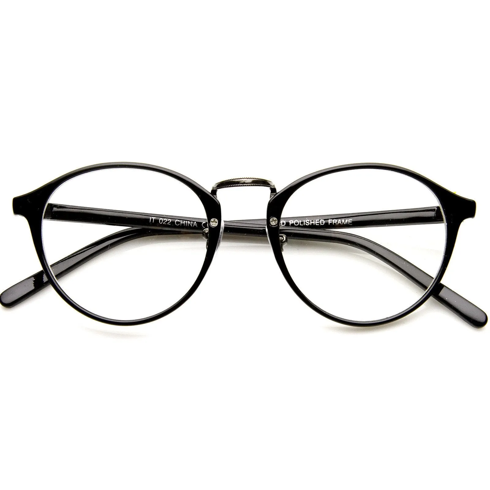 Vintage Dapper Indie Fashion Clear Lens Round Glasses sold by ZeroUV product image thumbnail 4