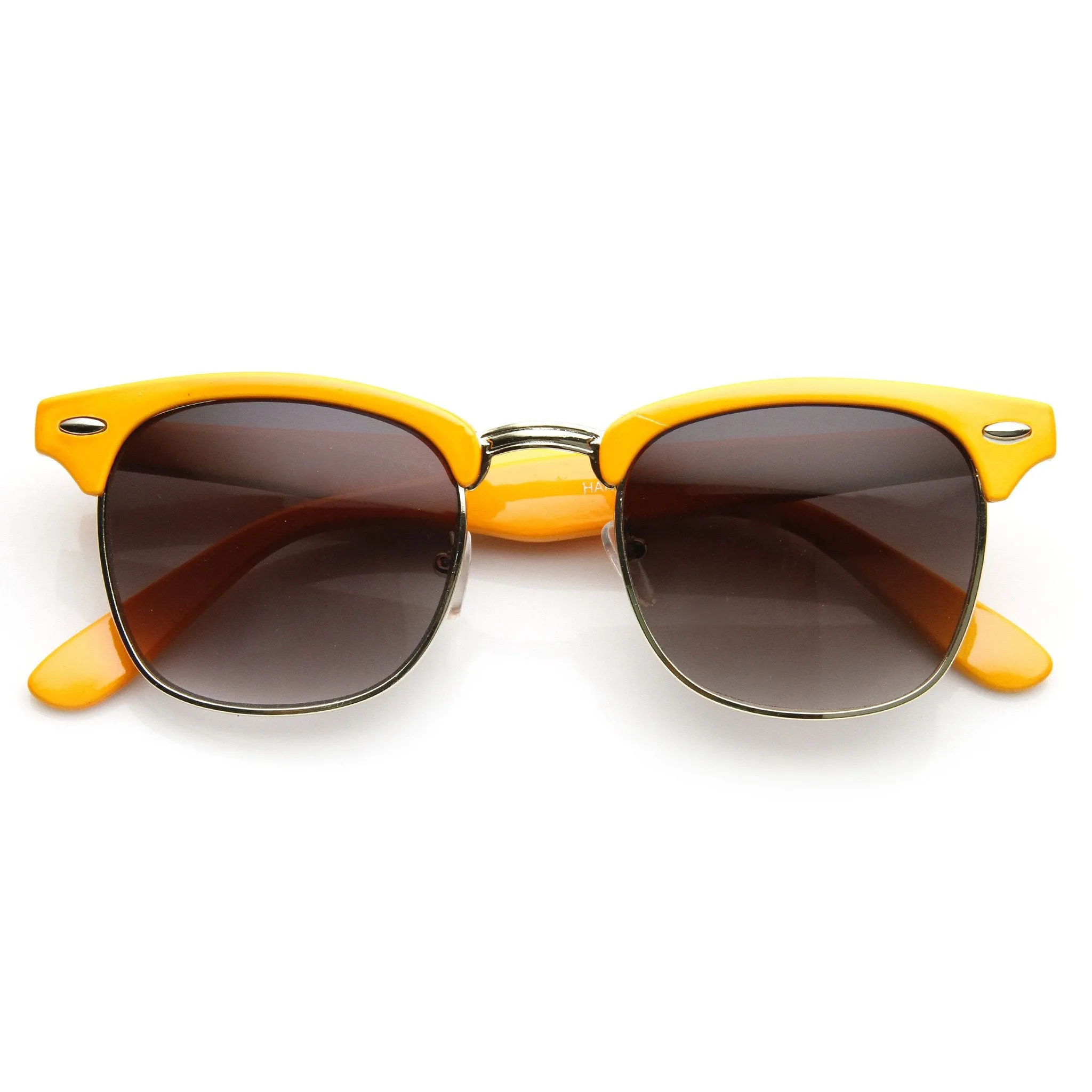 Retro Pastel Half Frame Horned Rim Sunglasses 9264 sold by ZeroUV product image thumbnail 3