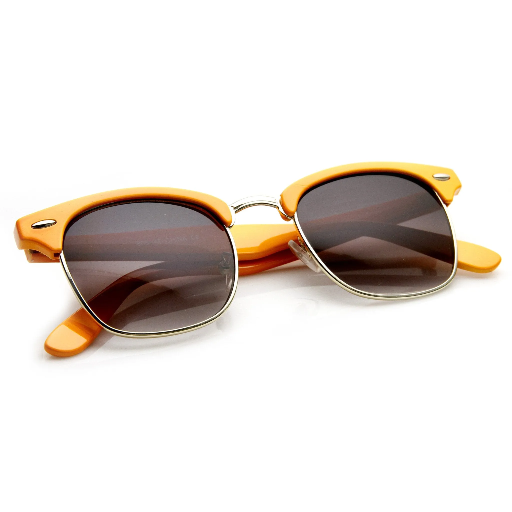 Retro Pastel Half Frame Horned Rim Sunglasses 9264 sold by ZeroUV product image thumbnail 4