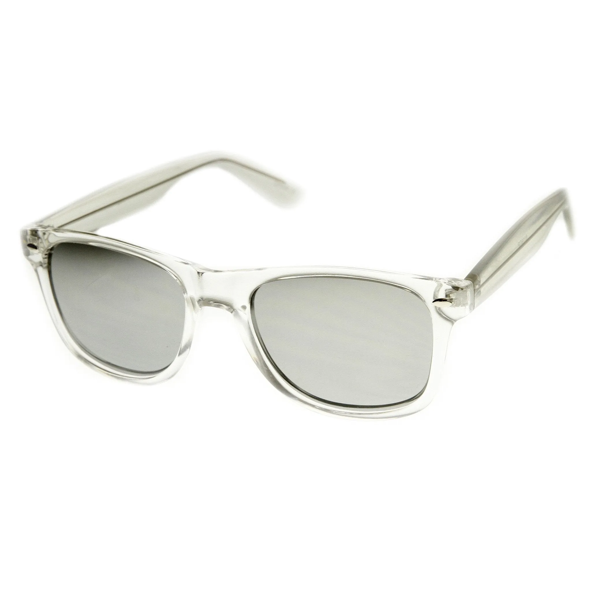 Zerouv + Plus "Mormont" Transparent Horned Rim Mirror Lens Sunglasses sold by ZeroUV product image thumbnail 4