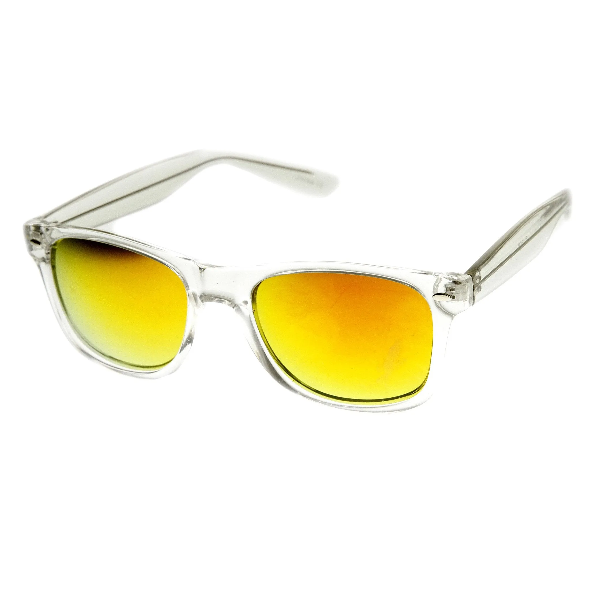 Zerouv + Plus "Mormont" Transparent Horned Rim Mirror Lens Sunglasses sold by ZeroUV product image thumbnail 5