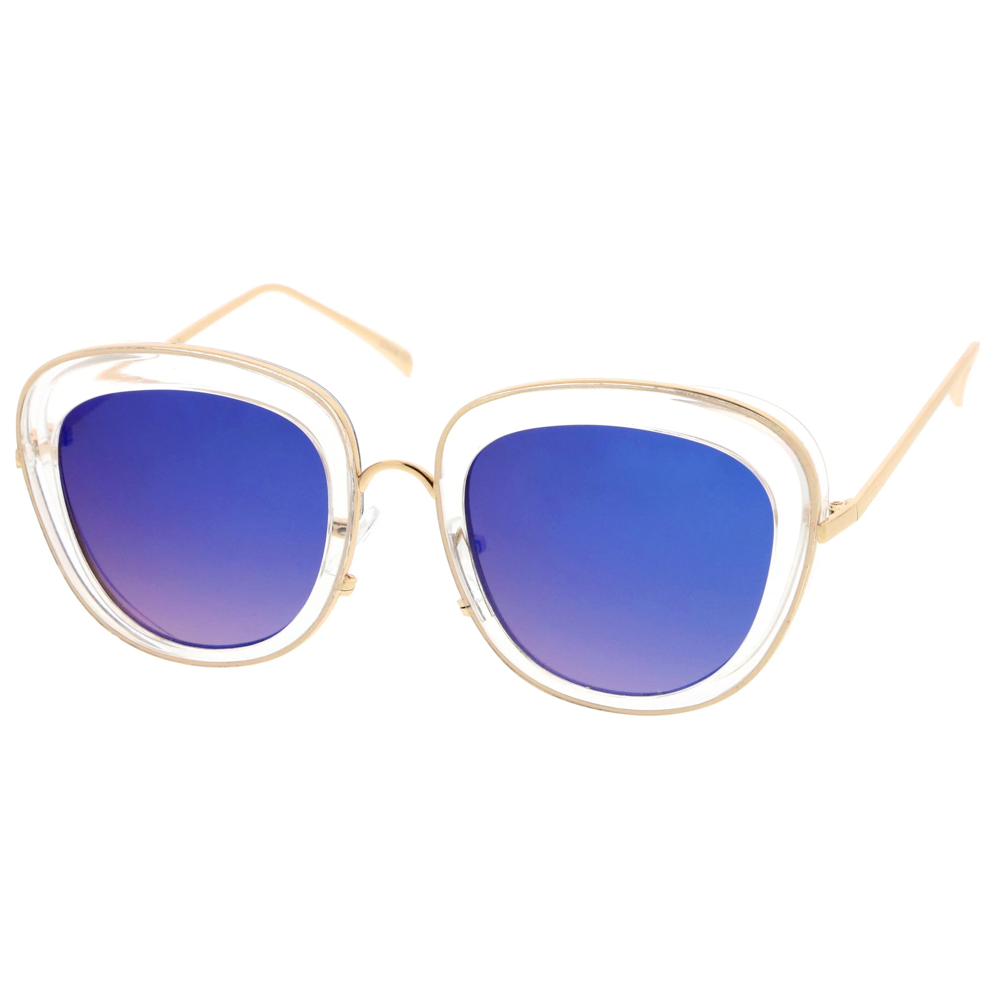 Women's Transparent Mirrored Lens Cat Eye Sunglasses A775 sold by ZeroUV product image thumbnail 4