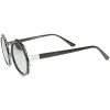 Oversize Geometric Octagon Mirrored Lens Round Sunglasses A111 sold by ZeroUV