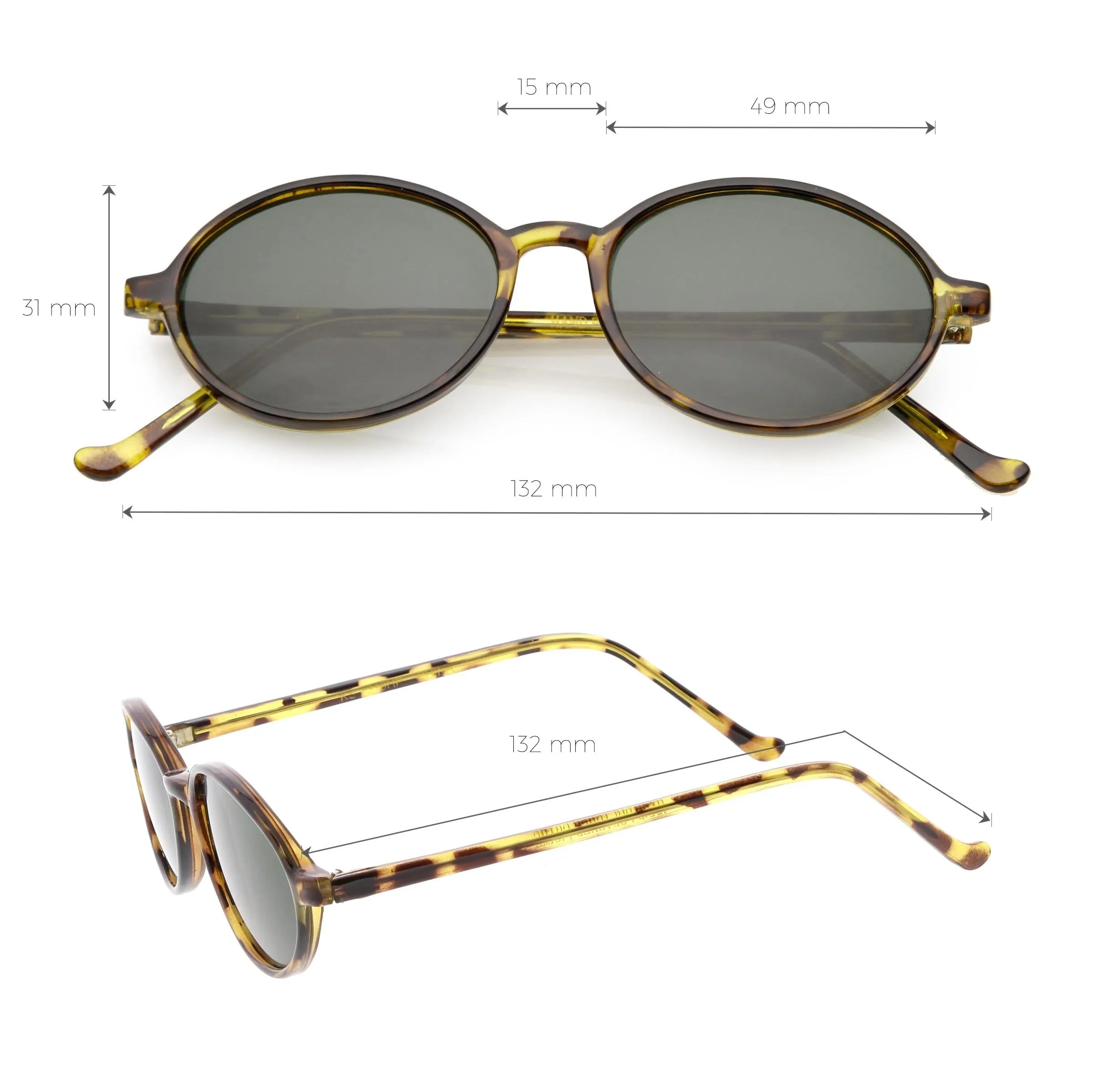 Indie Dapper True Vintage Round Oval Sunglasses C655 sold by ZeroUV product image thumbnail 5