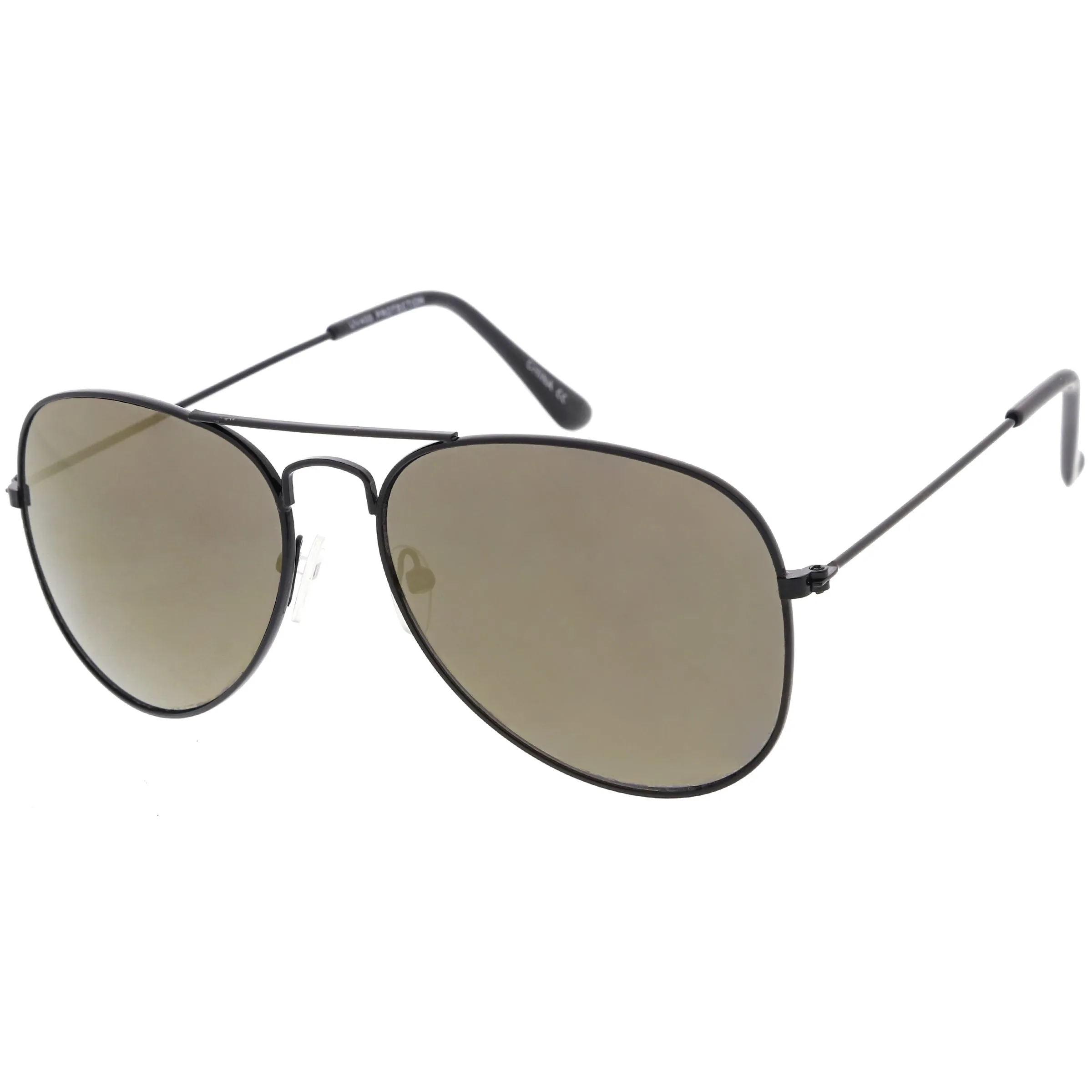 Oversize Slim Metal Temple Square Lens Horn Rimmed Sunglasses C779 sold by ZeroUV product image thumbnail 2