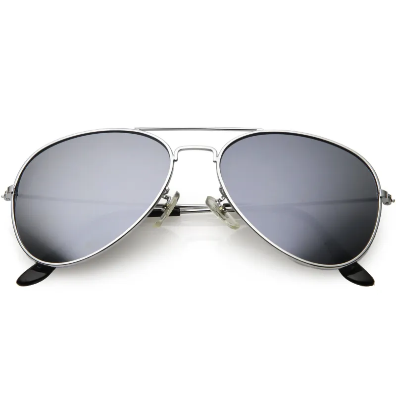 Classic Retro Metal Nickel Finish Mirrored Lens Sunglasses 1476 sold by ZeroUV