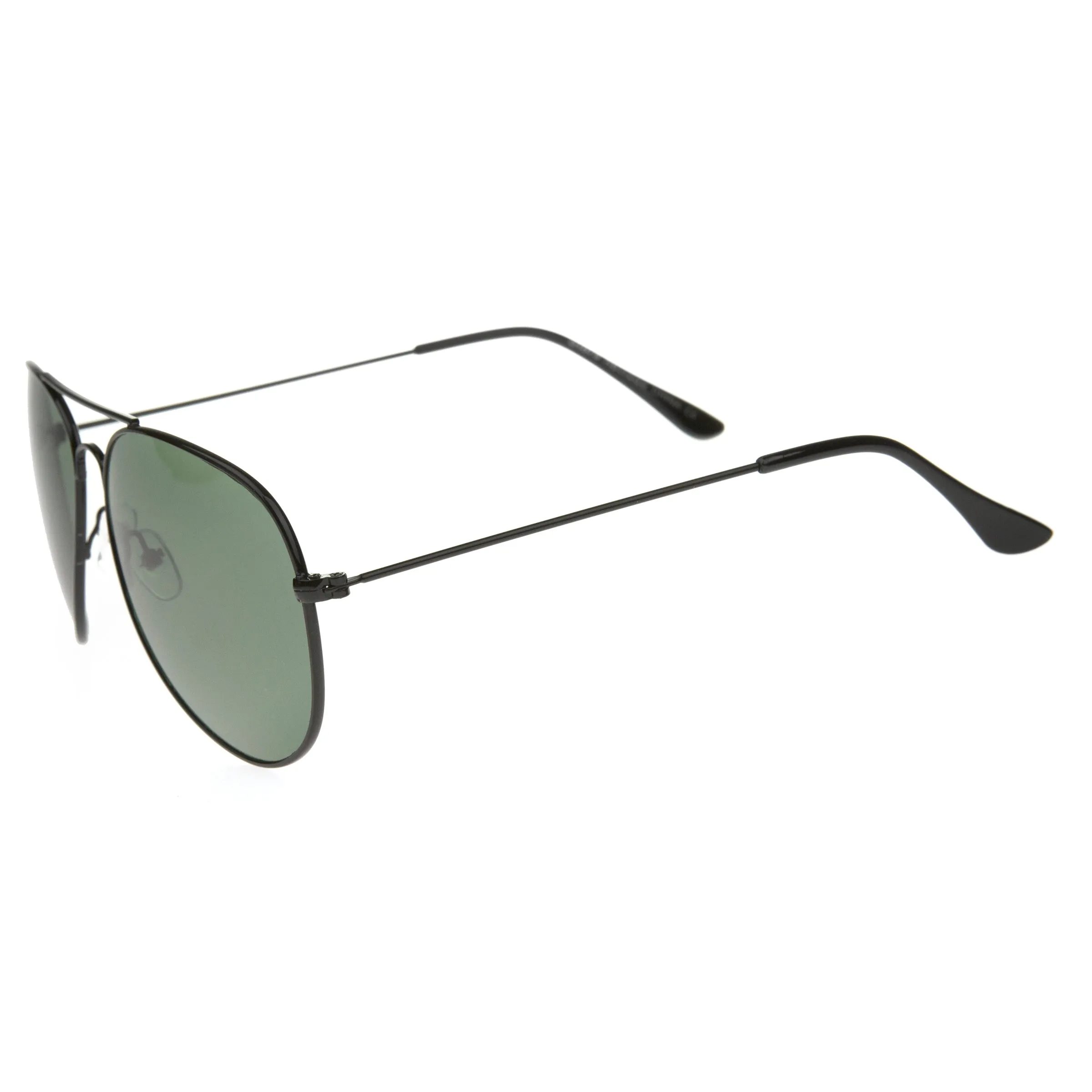 Classic Crossbar Full Metal Frame Green Lens Aviator Sunglasses A293 sold by ZeroUV product image thumbnail 3
