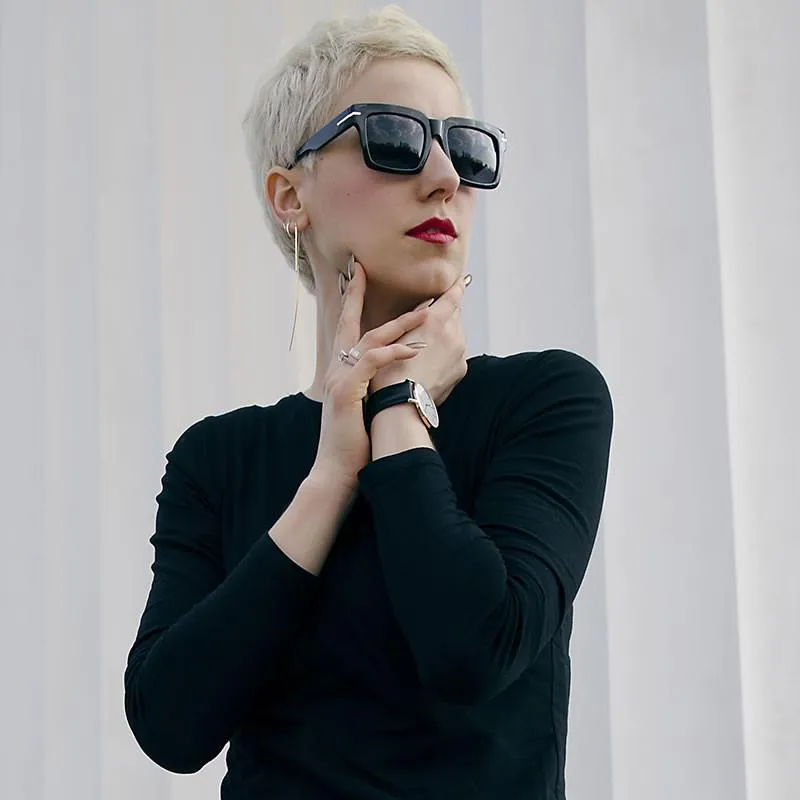 Large Retro Modern Square Block Flat Top Aviator Sunglasses 9300 sold by ZeroUV product image thumbnail 2