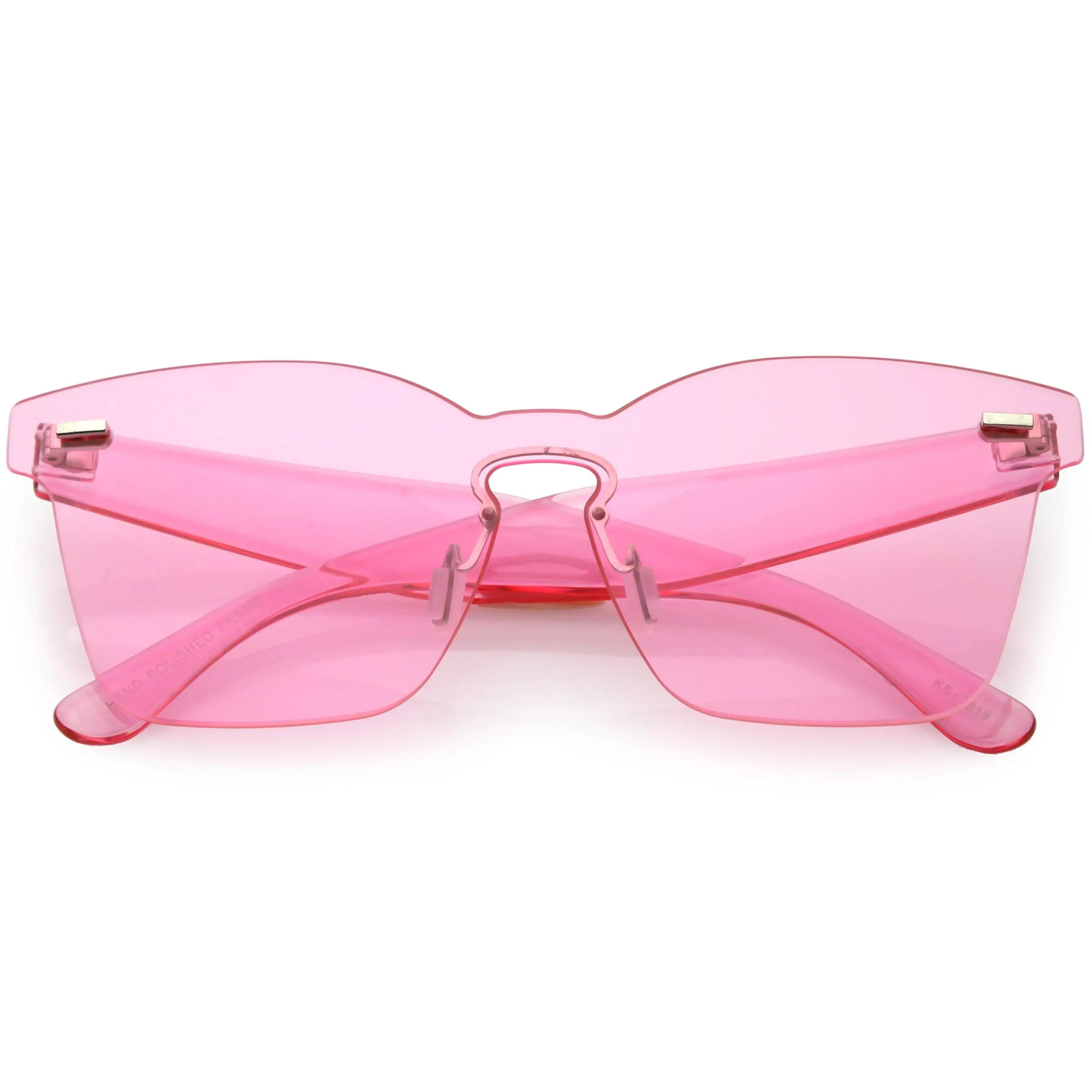 Oversize Retro Modern Mono Futuristic Color Tone Lens Horn Rimmed Sunglasses C505 sold by ZeroUV