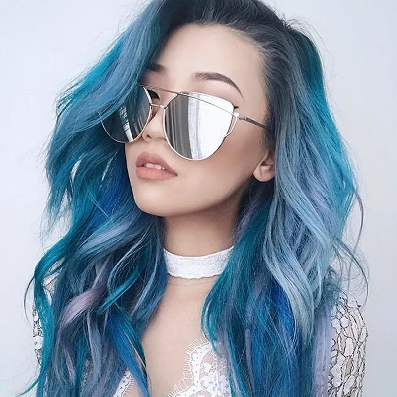 Oversize Thin Cross Brow Mirrored Flat Lens Sunglasses A545 sold by ZeroUV product image thumbnail 2