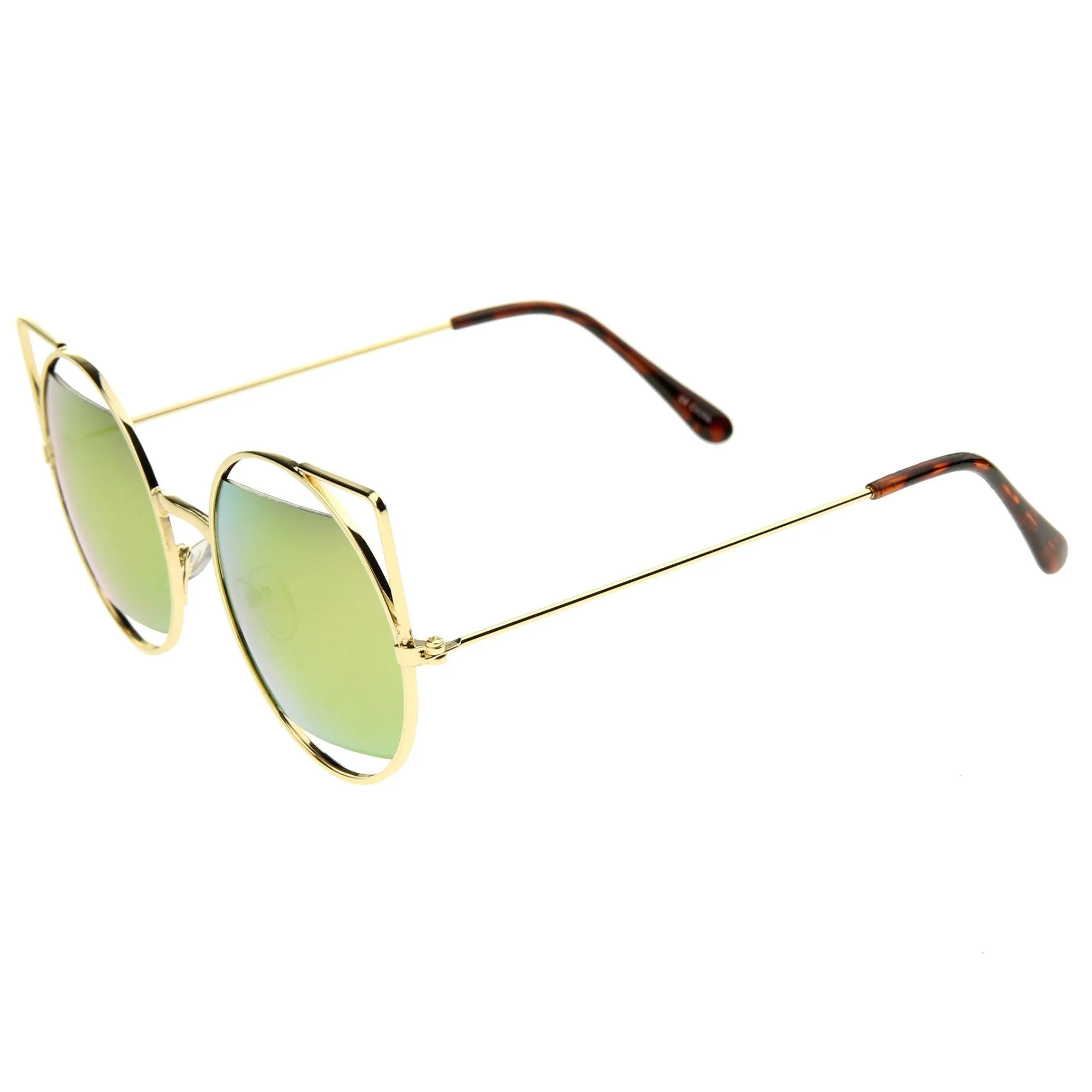 Women's Laser Cut Mirror Lens Cat Eye Sunglasses A349 sold by ZeroUV product image thumbnail 5