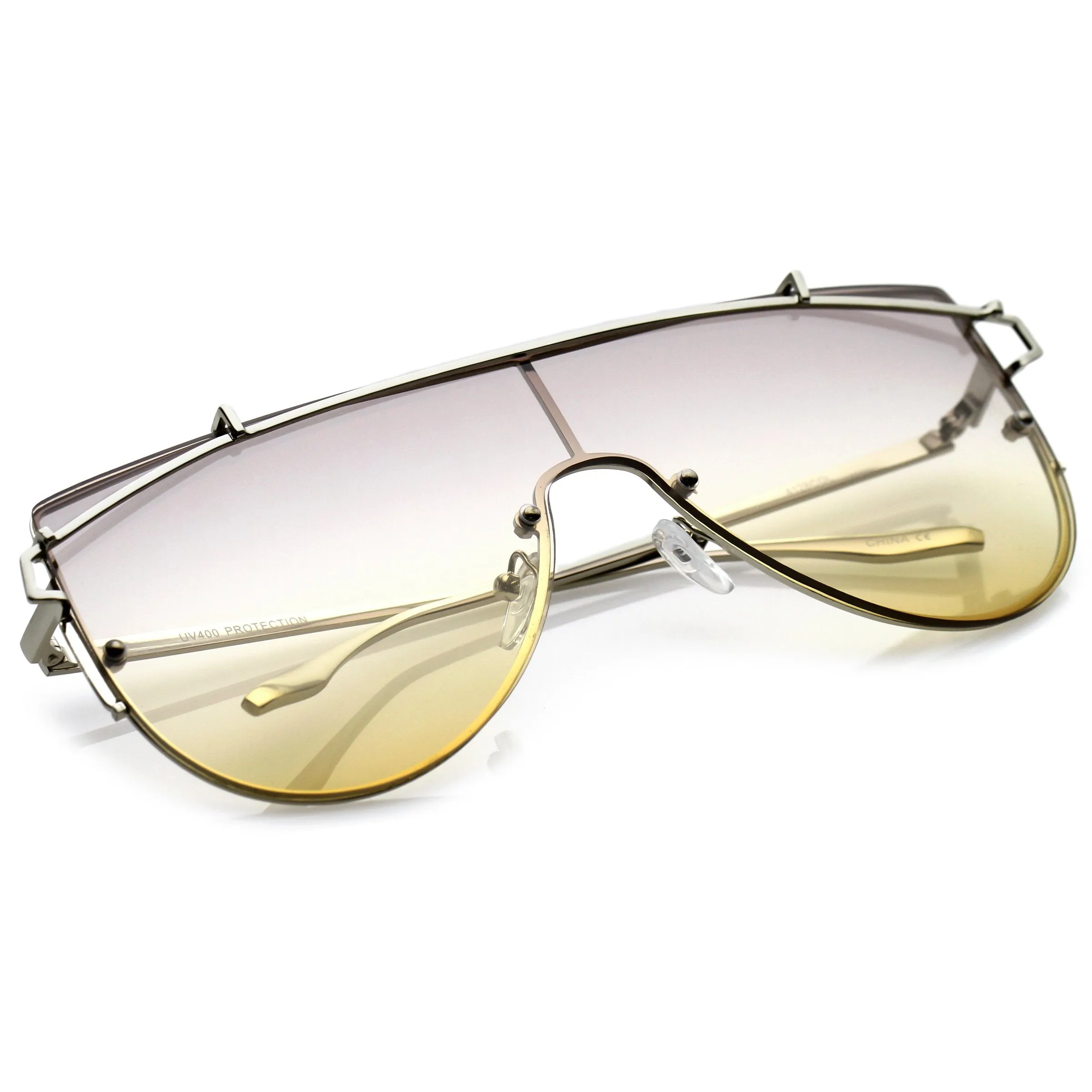 Retro Oversize Disco Shield Multi Color Lens Sunglasses A907 sold by ZeroUV product image thumbnail 4