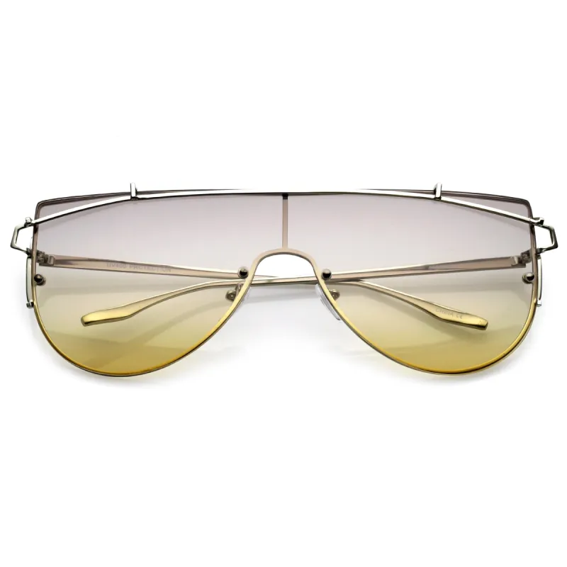 Retro Oversize Disco Shield Multi Color Lens Sunglasses A907 sold by ZeroUV