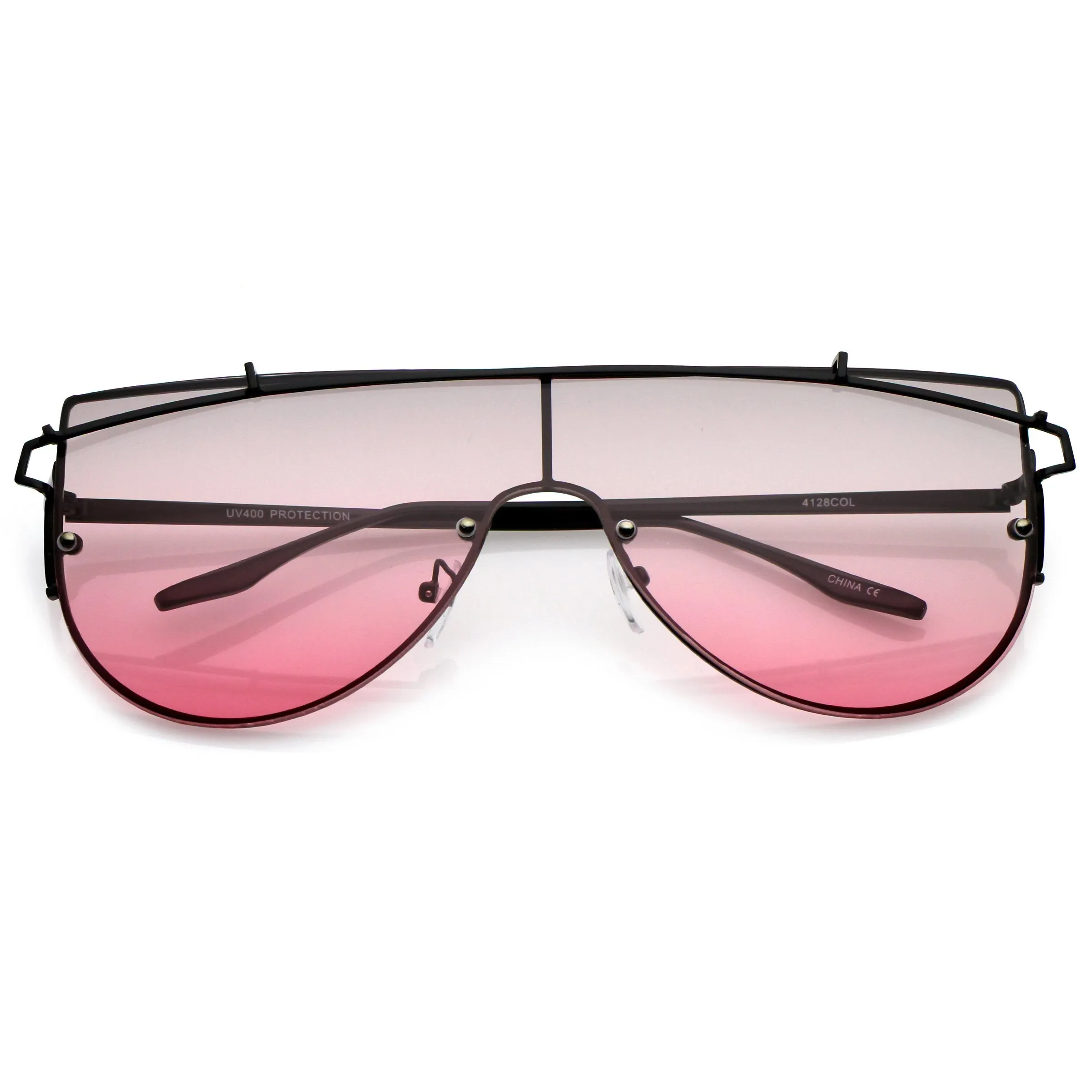 Retro Oversize Disco Shield Multi Color Lens Sunglasses A907 sold by ZeroUV product image thumbnail 5