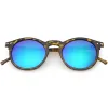 Retro Round Horned Rim Flash Mirrored Lens Sunglasses C703 sold by ZeroUV