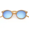 Retro Round Horned Rim Flash Mirrored Lens Sunglasses C703 sold by ZeroUV