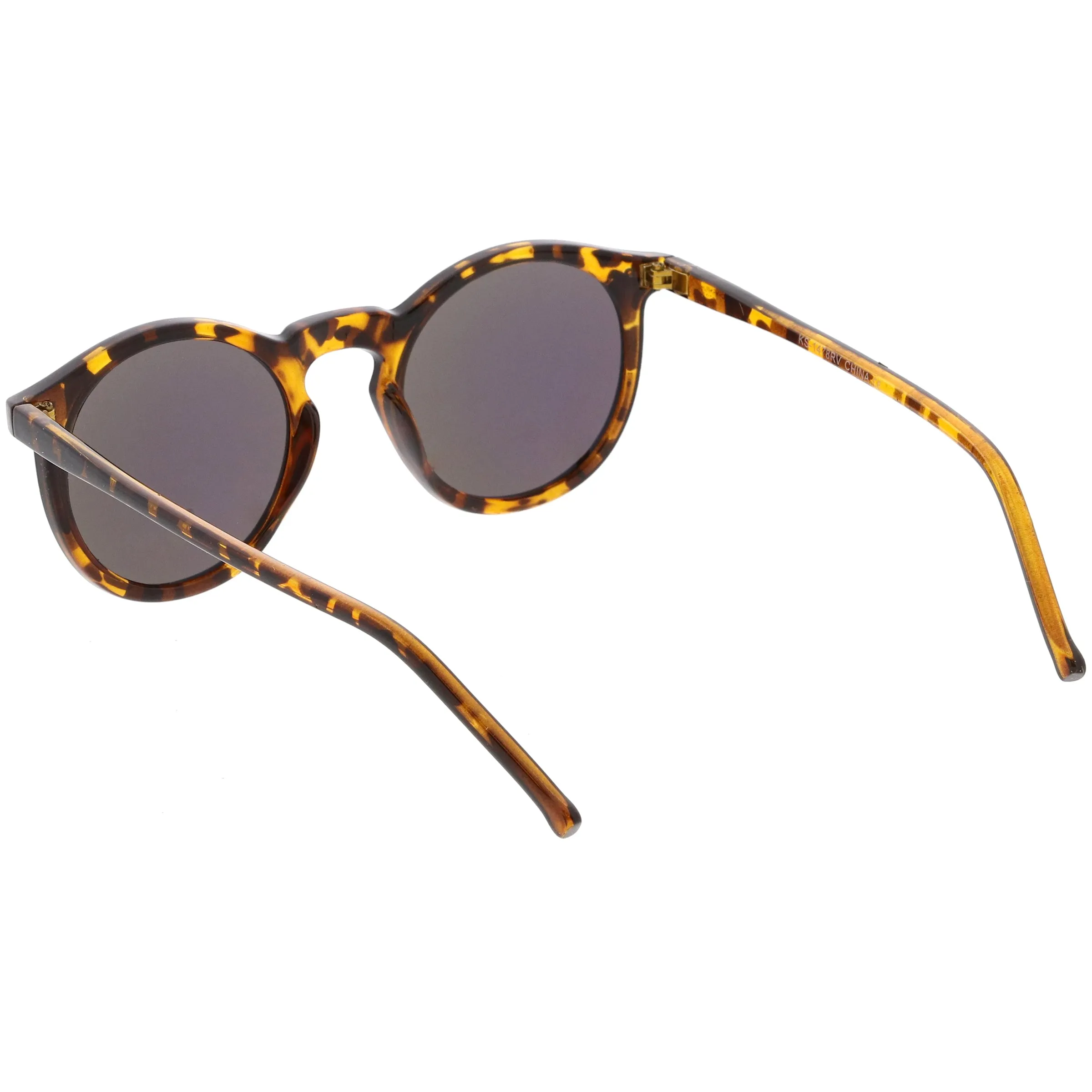 Retro Round Horned Rim Flash Mirrored Lens Sunglasses C703 sold by ZeroUV product image thumbnail 5