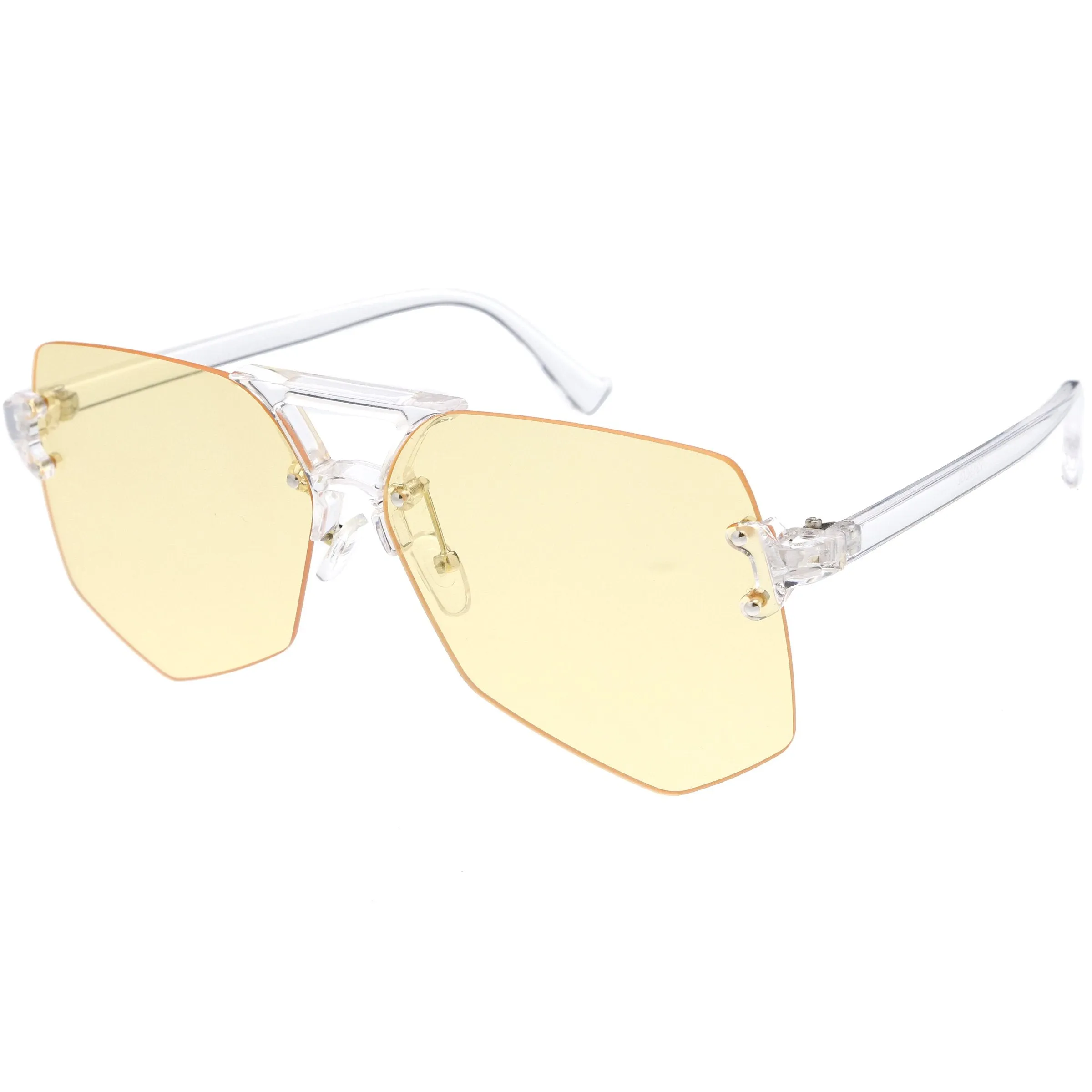 Retro Oversize Color Tone Flat Lane Aviator Sunglasses C710 sold by ZeroUV product image thumbnail 5