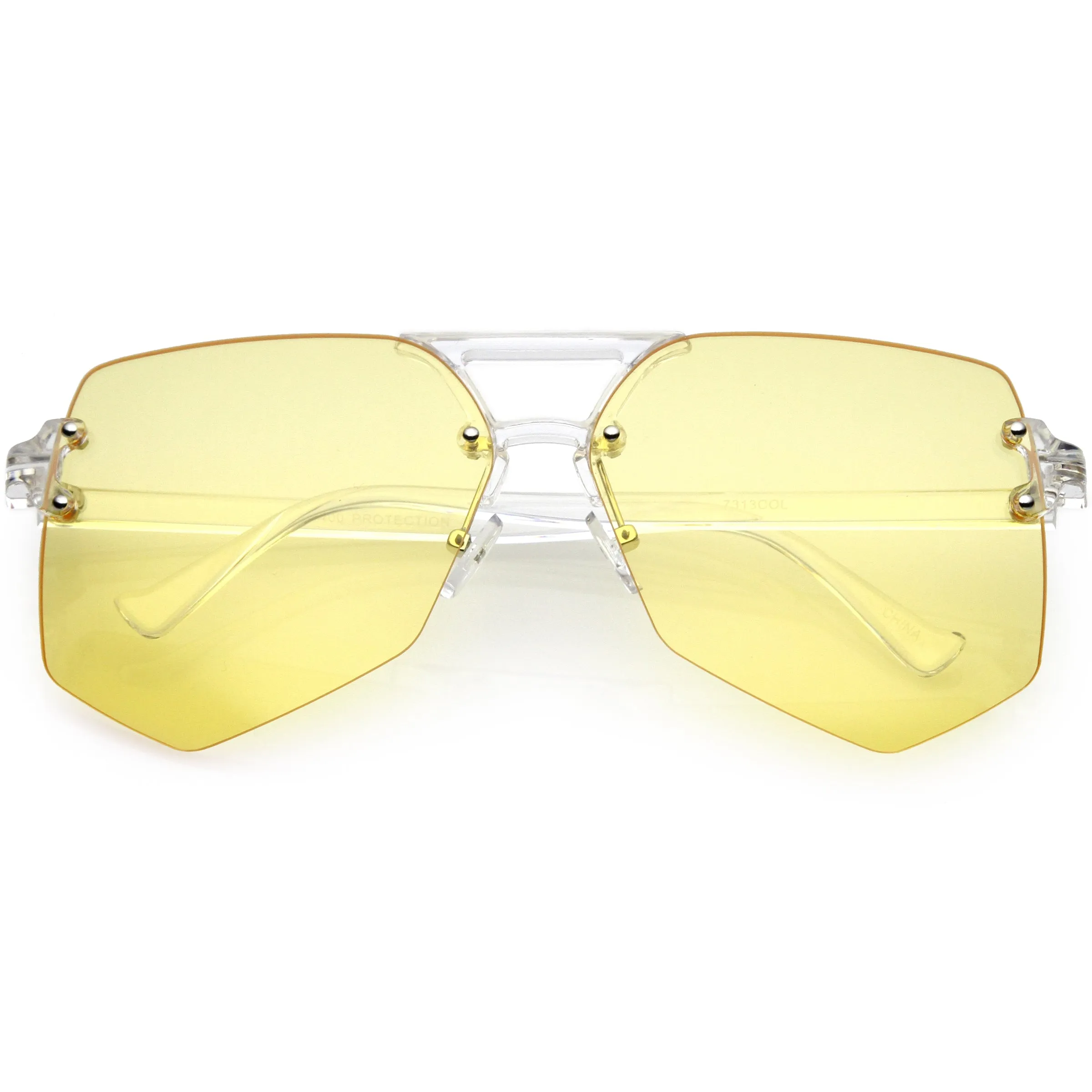 Retro Oversize Color Tone Flat Lane Aviator Sunglasses C710 sold by ZeroUV