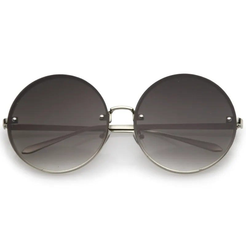 Women's Retro Oversize Round Flat Lens Sunglasses A893 sold by ZeroUV