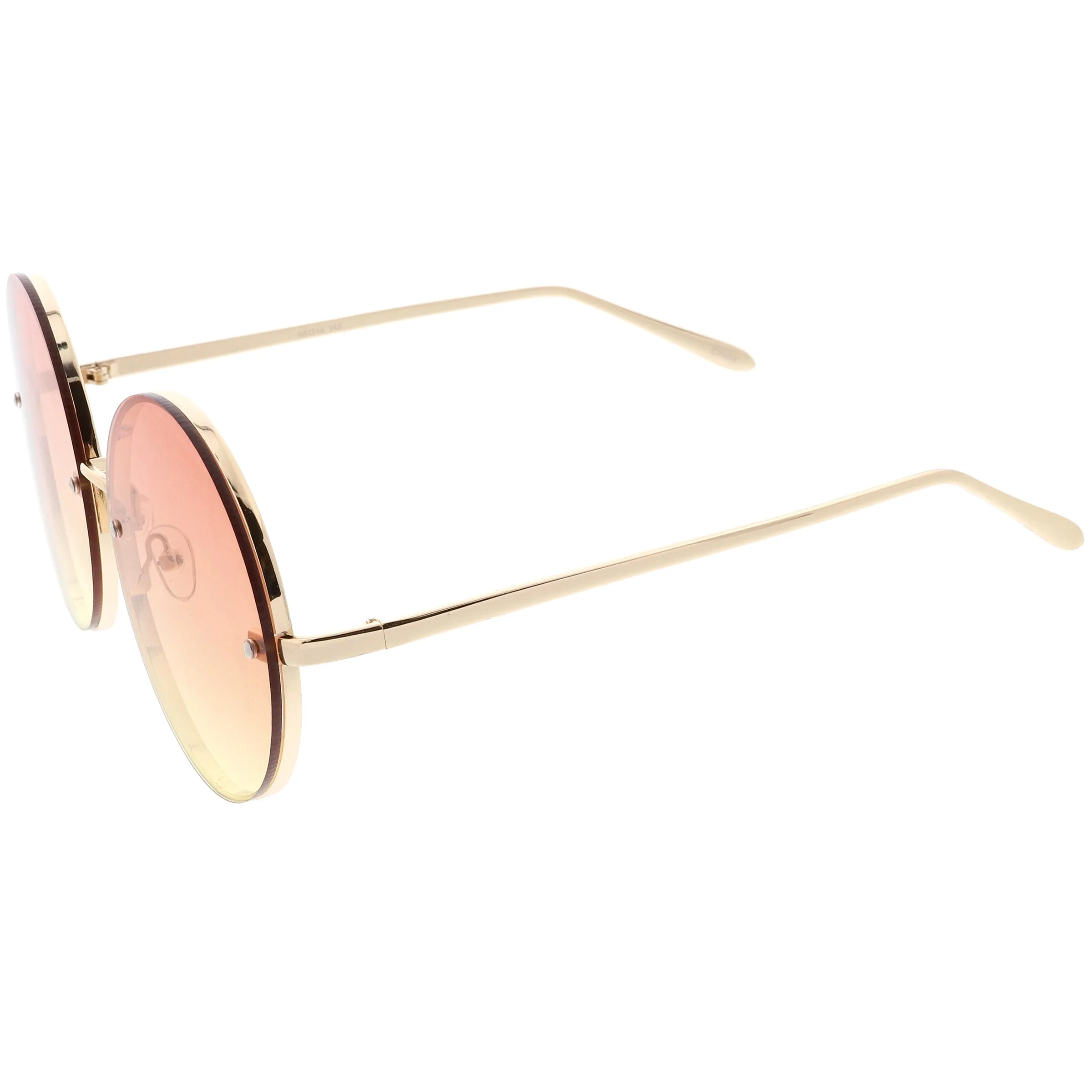 Women's Oversize Round Rimless Color Two Tone Sunglasses C985 sold by ZeroUV product image thumbnail 3