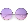 Women's Oversize Round Rimless Color Two Tone Sunglasses C985 sold by ZeroUV