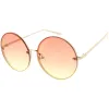 Women's Oversize Round Rimless Color Two Tone Sunglasses C985 sold by ZeroUV