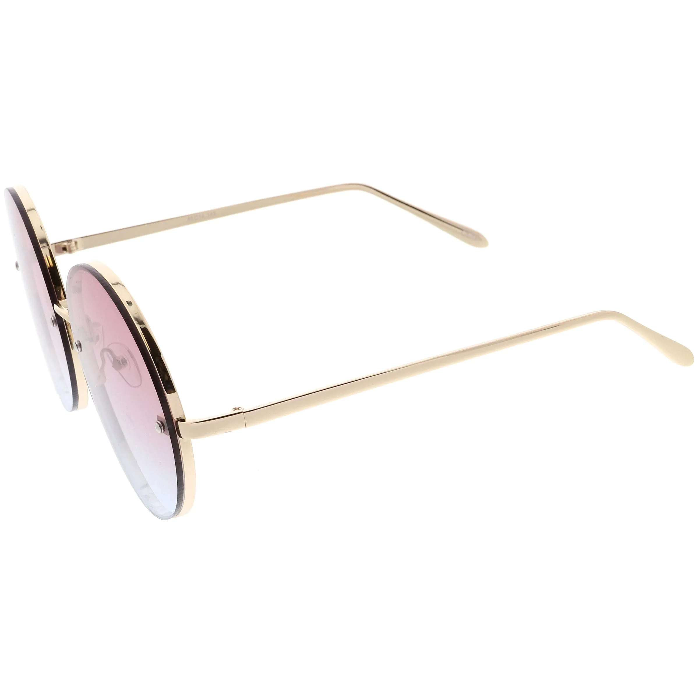 Women's Oversize Round Rimless Color Two Tone Sunglasses C985 sold by ZeroUV product image thumbnail 5