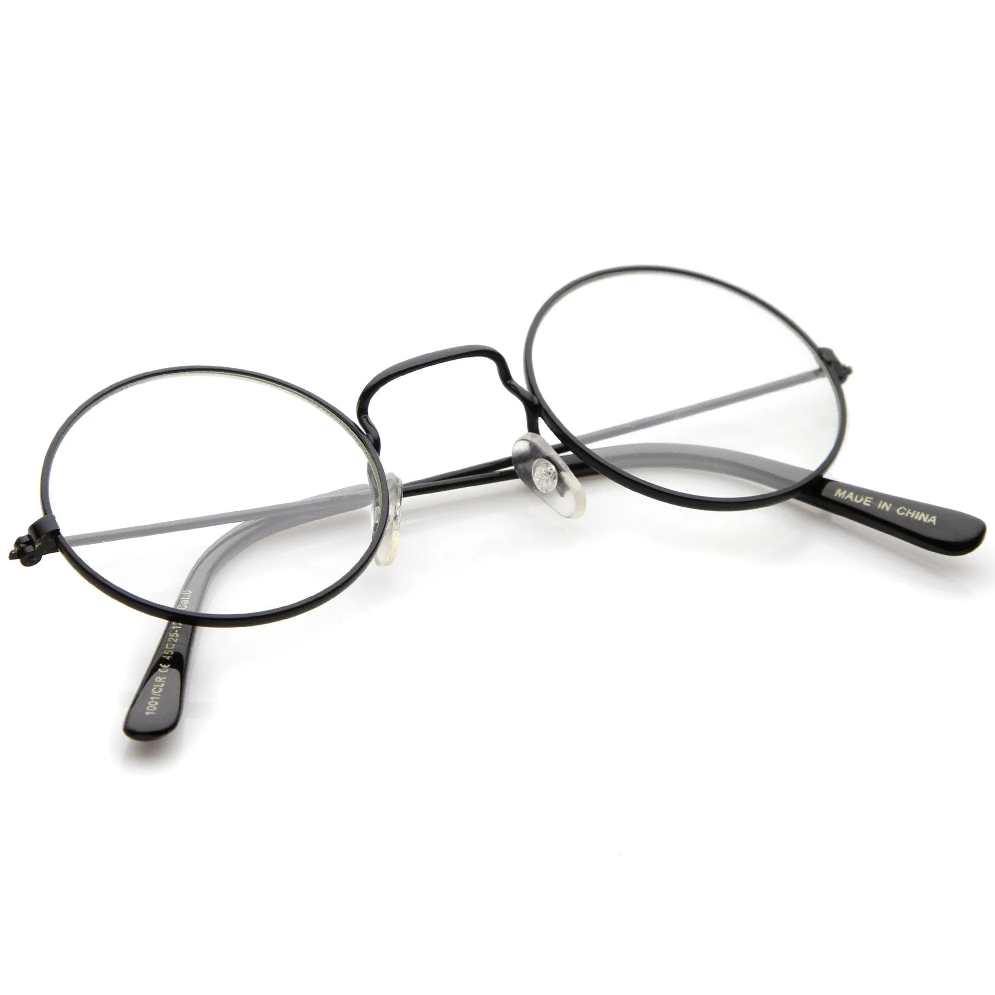 Vintage Inspired Round Metal Frame Clear Lens Glasses 9637 sold by ZeroUV product image thumbnail 4