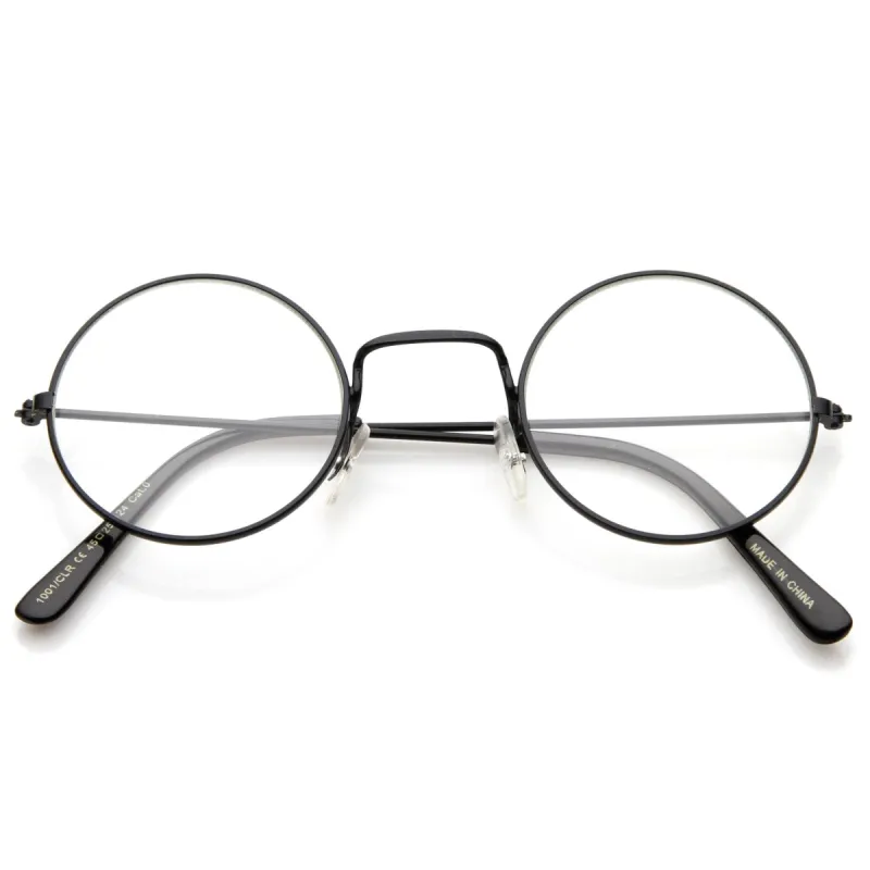 Vintage Inspired Round Metal Frame Clear Lens Glasses 9637 sold by ZeroUV