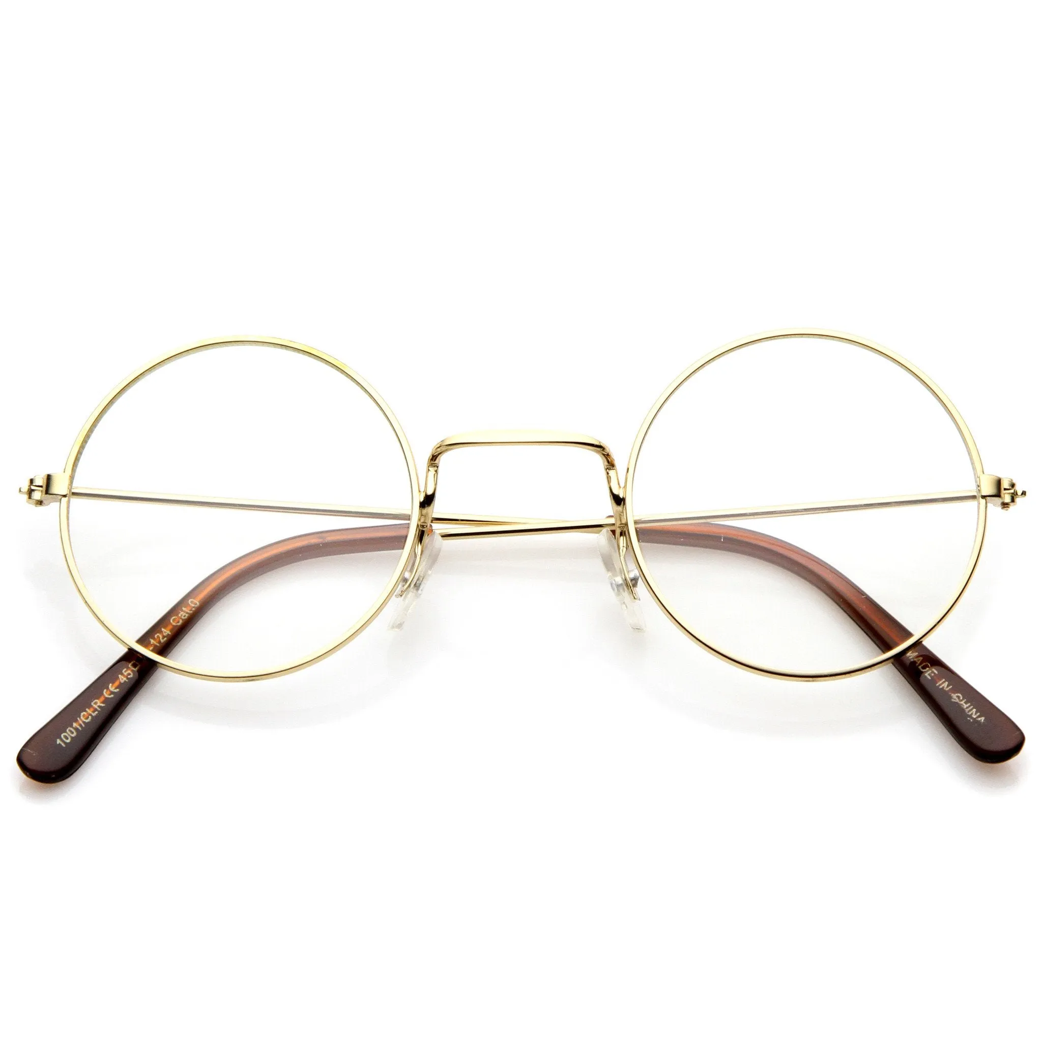 Vintage Inspired Round Metal Frame Clear Lens Glasses 9637 sold by ZeroUV product image thumbnail 5