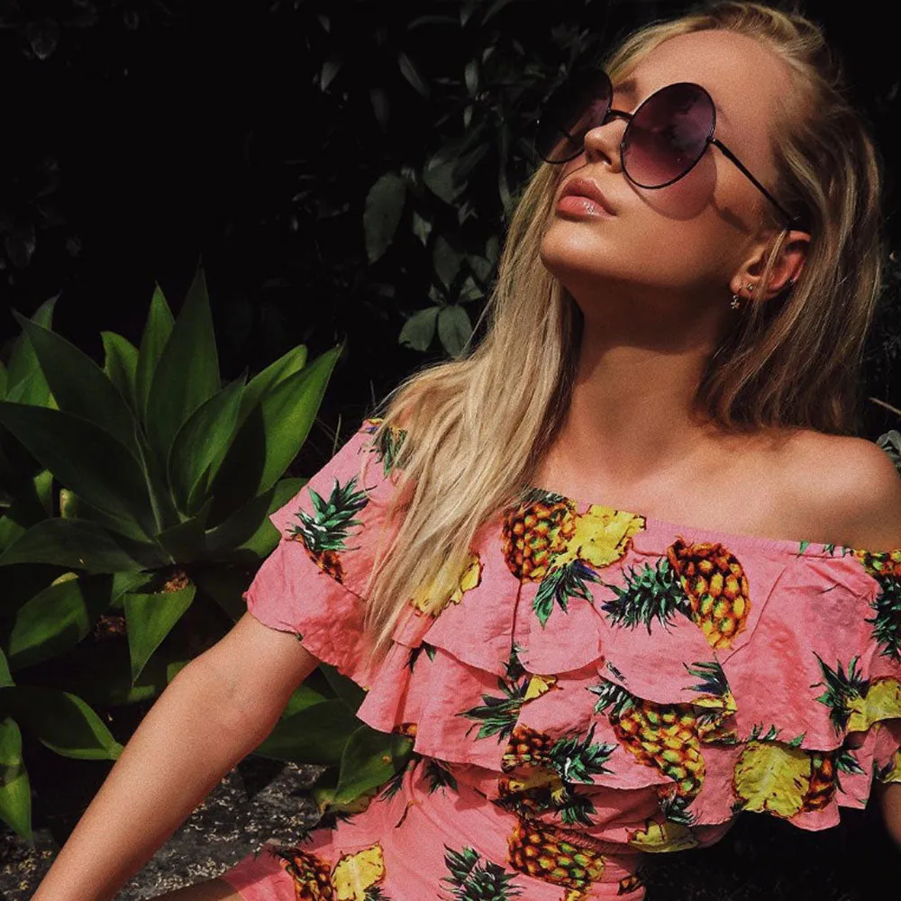 Womens Round Celebrity Circle Sunglasses 8370 sold by ZeroUV product image thumbnail 2