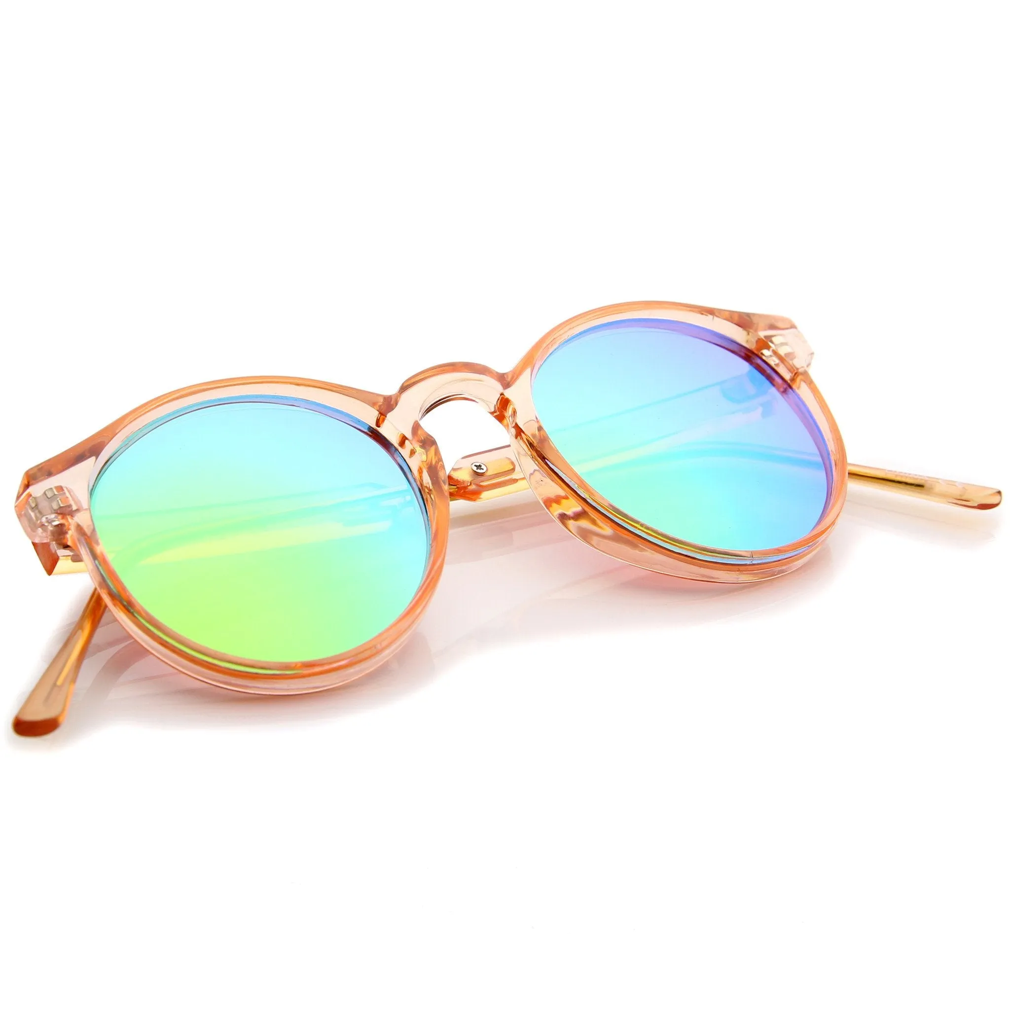 Retro Translucent Round P3 Color Mirror Lens Sunglasses A465 sold by ZeroUV product image thumbnail 4