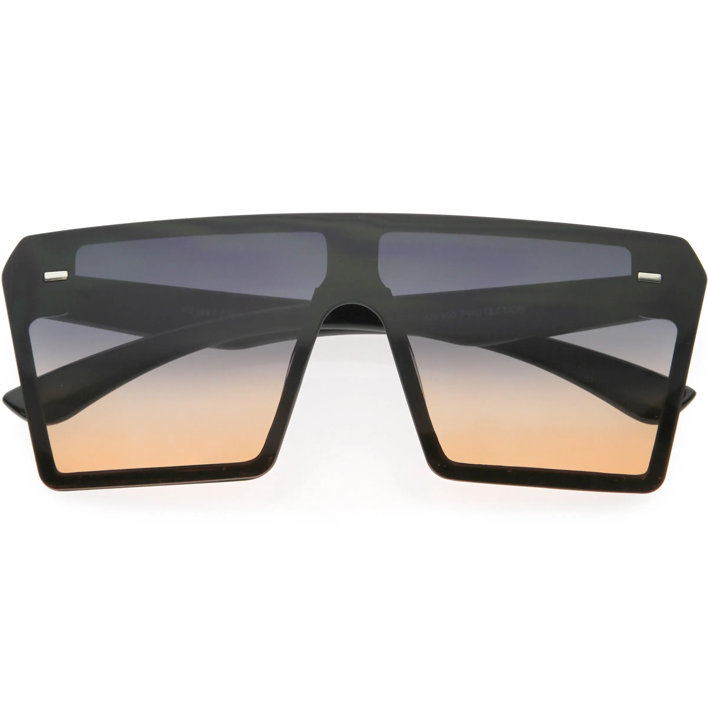 Oversize Rimless Neutral Colored Flat Top Shield Sunglasses D279 sold by ZeroUV product image thumbnail 4